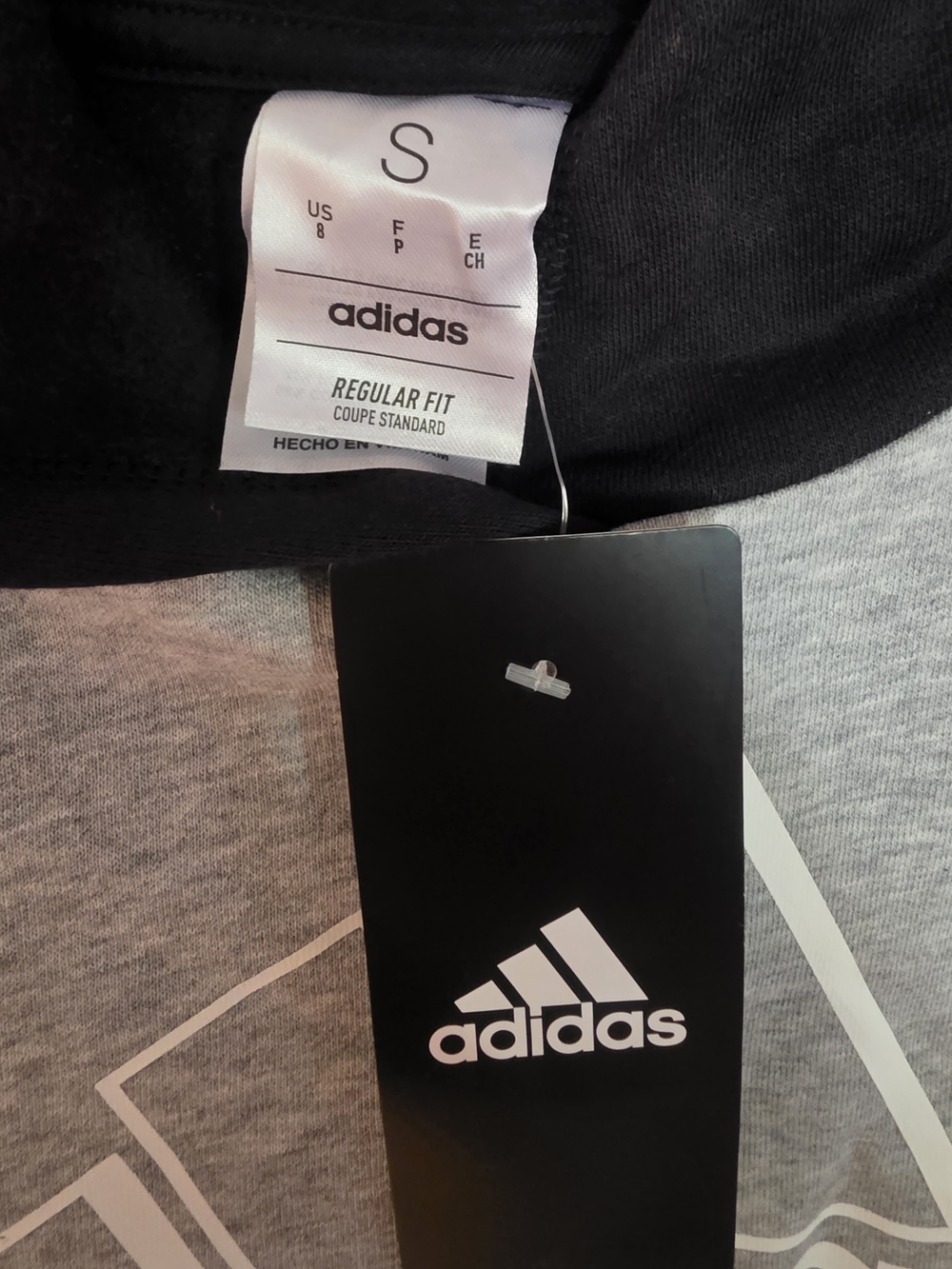 adidas  Boys Grey and Black Logo Crewneck Hoodie - Picture 2 of 3